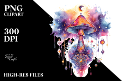 Vibrant Magical Celestial Mushroom Tarot PNG Product Image 2