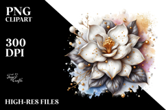 Detailed Shiny Gardenia Watercolor Splash Product Image 2