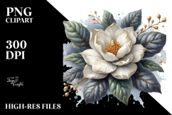 Detailed Shiny Gardenia Watercolor Splash Product Image 2