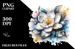 Detailed Shiny Gardenia Watercolor Splash Product Image 2
