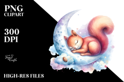 Vibrant Moonlight Squirrel Clipart Product Image 2