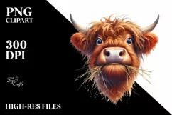 Vibrant Watercolor Cow Portraits | Clipart Product Image 3