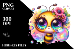 Crazy Cute Baby Bee PNG Product Image 2