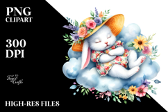 Vibrant Cloud Rabbit Clipart Product Image 2