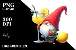 Whimsical Gnome Drinking Cocktail PNG Product Image 2