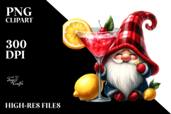 Whimsical Gnome Drinking Cocktail PNG Product Image 2
