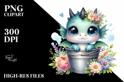 Cute Baby Dragon with Big Eyes PNG Product Image 3