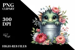Cute Baby Dragon with Big Eyes PNG Product Image 3