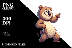 Silly Cartoon Bear with Hyper-Detailed Fur, PNG Product Image 2