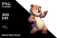 Silly Cartoon Bear with Hyper-Detailed Fur, PNG Product Image 2