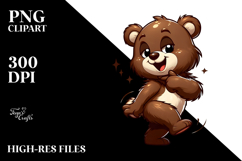 Silly Cartoon Bear with Hyper-Detailed Fur, PNG Product Image 2