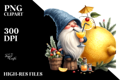 Gnome Drinking a Cocktail, PNG Product Image 2