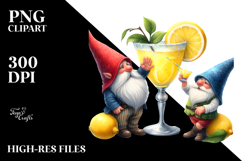 Cute Gnome Drinking Cocktail PNG Product Image 2