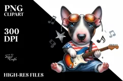 Baby Bull Terrier Rockstar Clipart Product Image 1