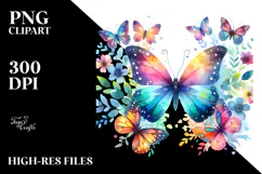 Colorful Butterfly Painting PNG Product Image 2