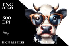 Funny Cow with Sunglasses PNG Product Image 2