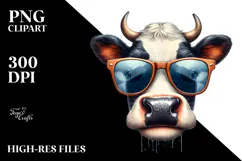 Funny Cow with Sunglasses PNG Product Image 2