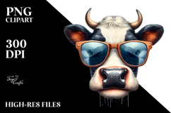 Funny Cow with Sunglasses PNG Product Image 2