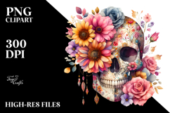 Boho Flower Half Flowers Watercolor Digital Art Product Image 2