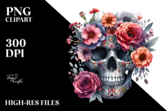Boho Flower with Skull, Transparent PNG Product Image 2