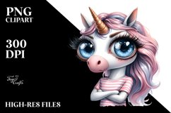 Contempt Unicorn Expression | Clipart Product Image 1