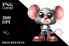 Happy Mouse with Large Shoes Sublimation Design Product Image 2