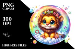 Baby Lion with Spring Clothes, Vibrant PNG Product Image 2