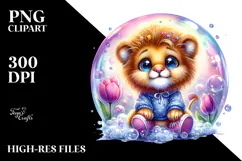 Baby Lion Soap Bubble PNG Product Image 2