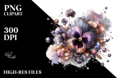 Shiny Pansy with Metallic Insertions, Abstract Product Image 2