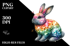 Abstract Shiny Bunny Made of Diamonds JPEG Product Image 2