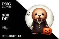 a Retro Baby Walrus PNG Product Image 1
