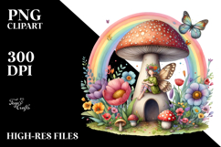 Illustration Fairy Mushroom Rainbow Product Image 2
