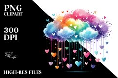 Very Simple Adorned Cloud with Hearts PNG Product Image 2