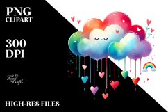 Very Simple Adorned Cloud with Hearts PNG Product Image 2