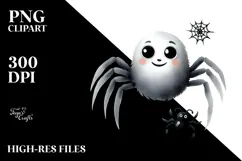 Funny Halloween Spider, Watercolor Clipart Product Image 2