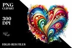 Colorful Heart by Rolf Armstrong, Transparent PNG Product Image 2