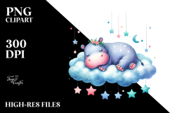 Vibrant Cloud Hippo Clipart Product Image 2