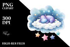Vibrant Cloud Hippo Clipart Product Image 2