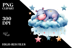 Vibrant Cloud Hippo Clipart Product Image 2