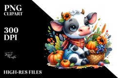 Colorful Baby Cow Basket | Sublimation | Clipart Product Image 3
