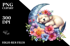Vibrant Moonlight Puppy Clipart Product Image 2