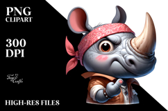 Exaggerated Rhino with Bandana, PNG Product Image 2