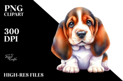 Happy Baby Basset Hound PNG Product Image 2