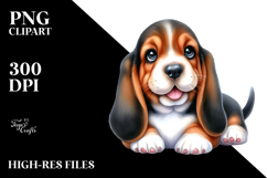 Watercolor Baby Basset Hound, PNG Product Image 2
