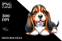 Happy Basset Hound, Transparent PNG Product Image 2