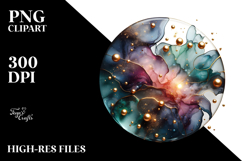 Abstract Wood Cosmos Watercolor Splash PNG Product Image 2