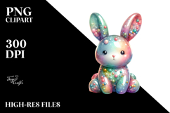 Bunny on Splashy Background PNG Product Image 2