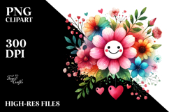 Smiling Floral Sketches, Transparent PNG Product Image 2