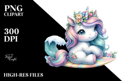 Baby Unicorn in Style, Watercolor Clipart Product Image 2