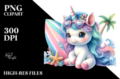 Baby Unicorn in Style, Watercolor Clipart Product Image 2